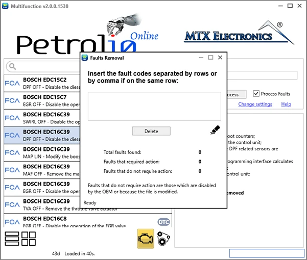 MTX Electronics Petrol10 Multi Function Software